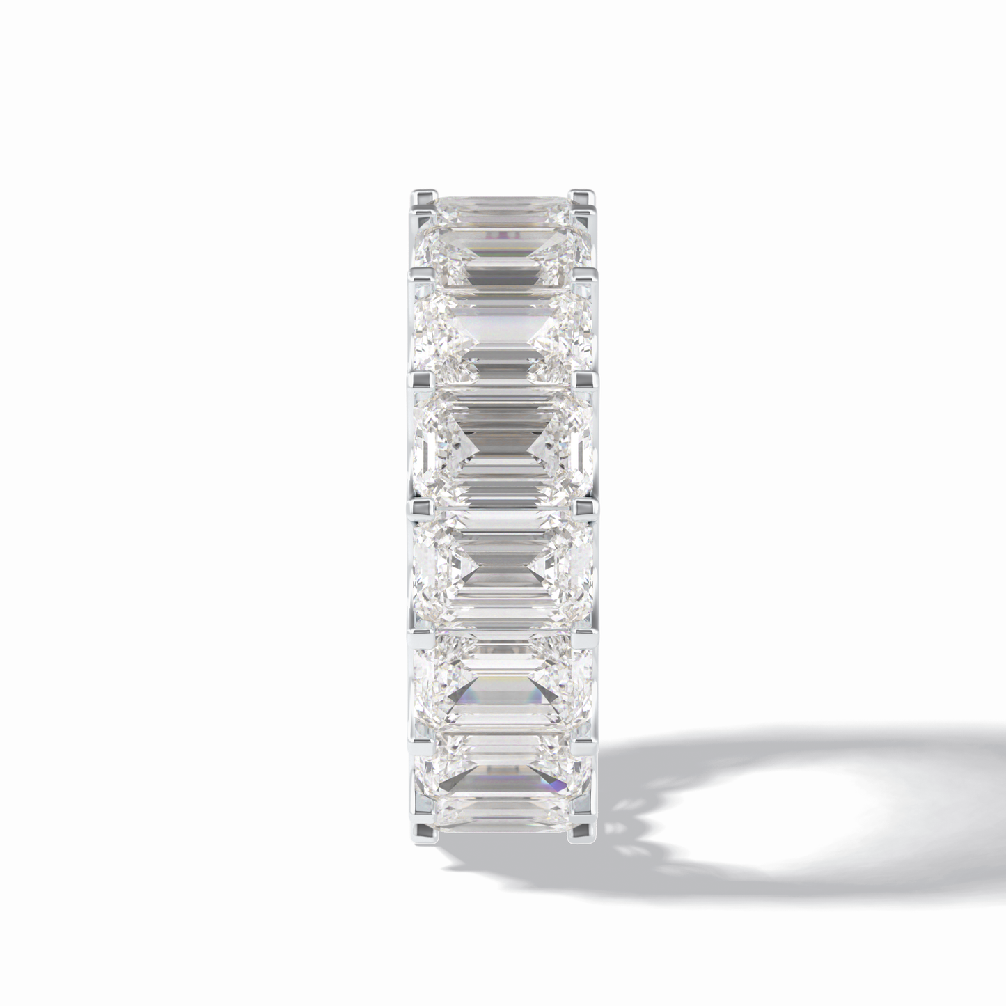 9.65 TCW Emerald Shape Full Eternity Wedding Band 4