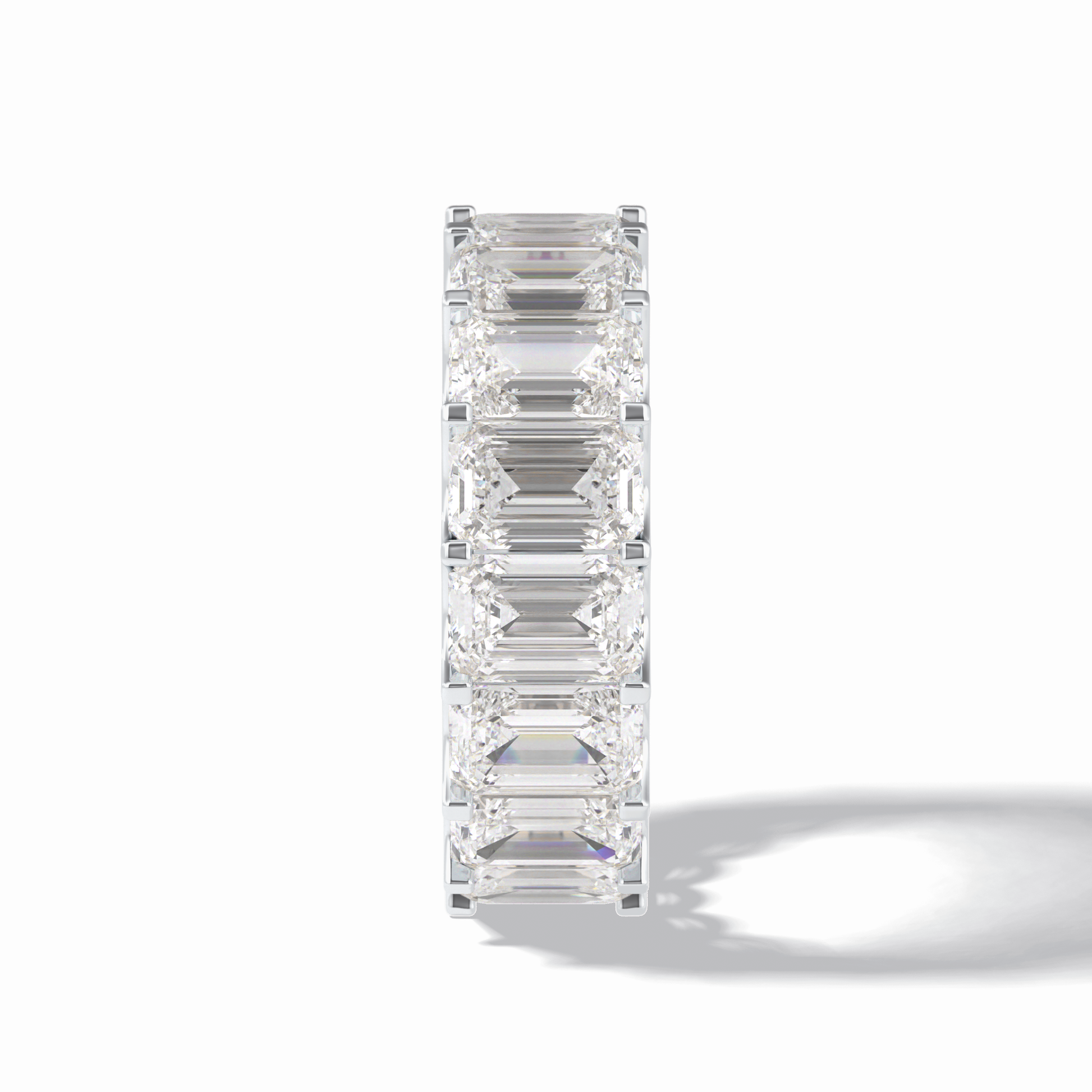 9.65 TCW Emerald Shape Full Eternity Wedding Band 4