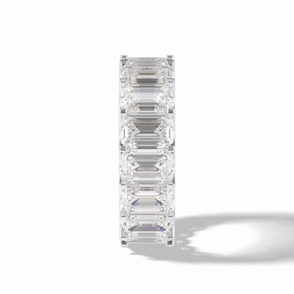 9.65 TCW Emerald Shape Full Eternity Wedding Band 4