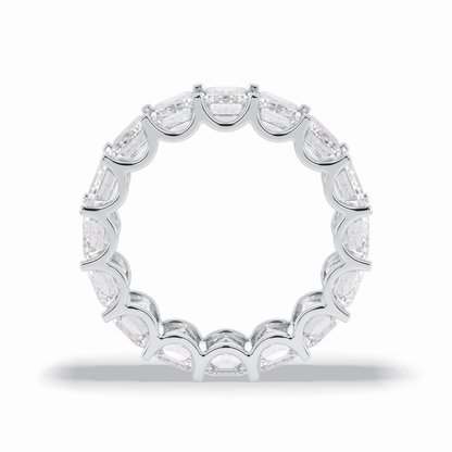 9.65 TCW Emerald Shape Full Eternity Wedding Band 6