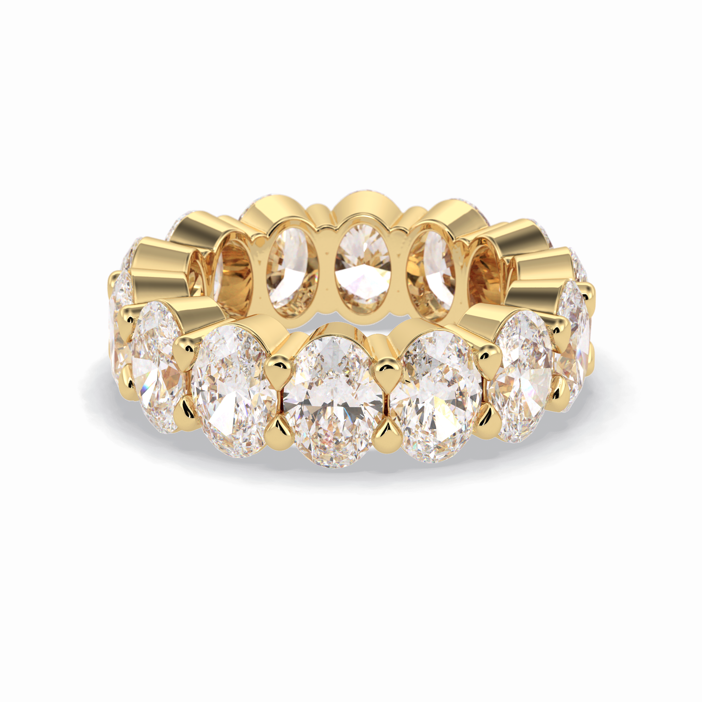 8.64 TCW Oval Shape Full Eternity Wedding Band 9
