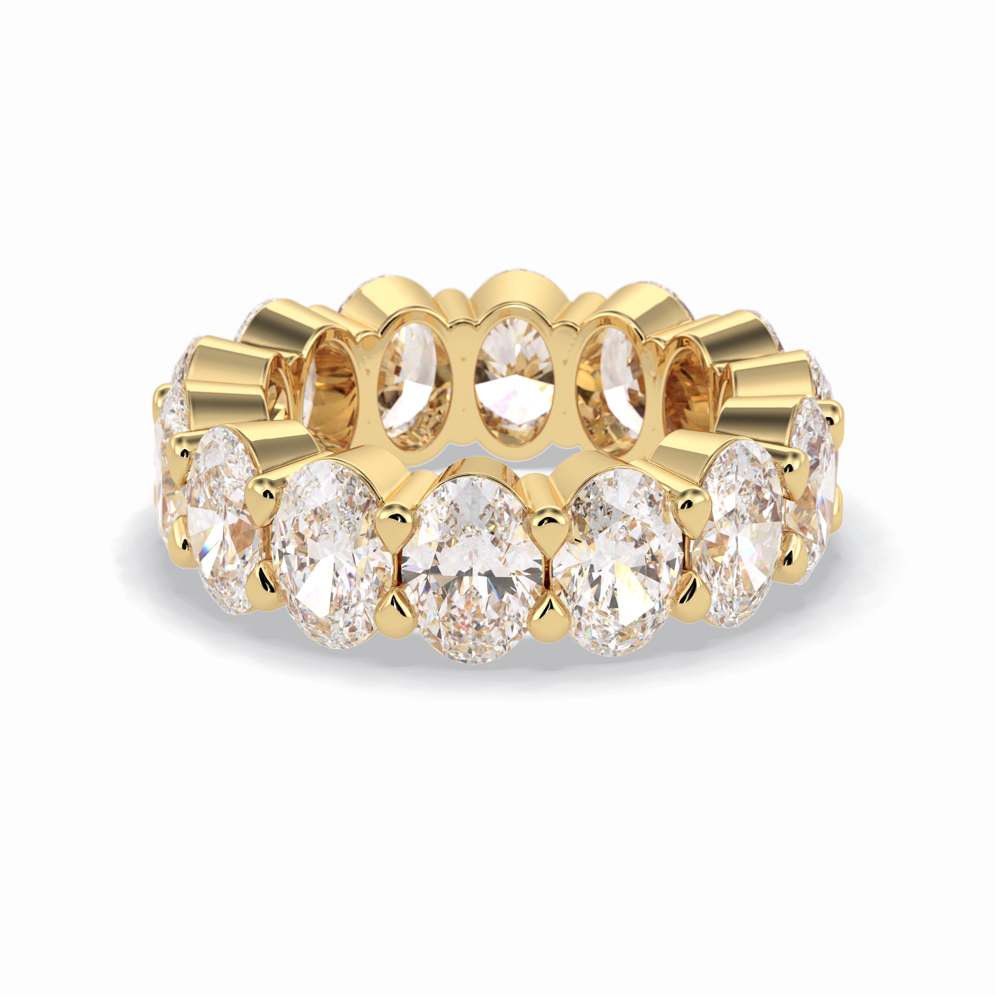 8.64 TCW Oval Shape Full Eternity Wedding Band 9