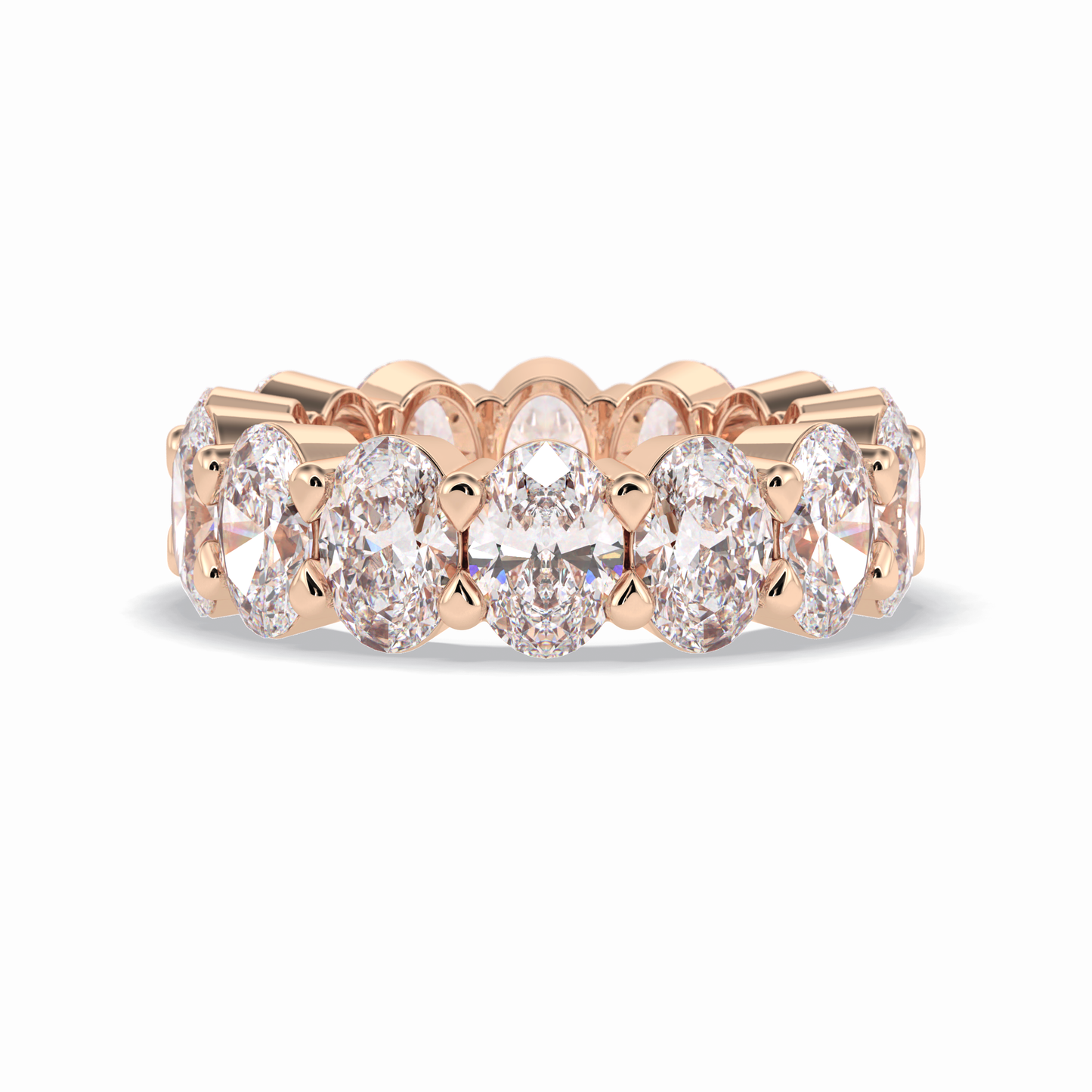 8.64 TCW Oval Shape Full Eternity Wedding Band 15