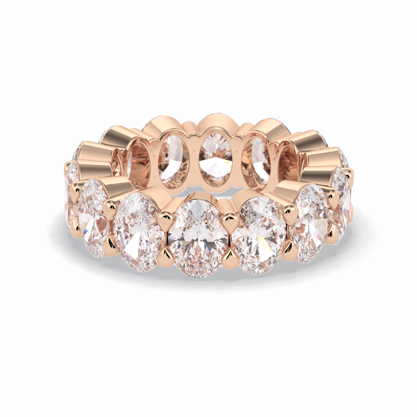 8.64 TCW Oval Shape Full Eternity Wedding Band 16