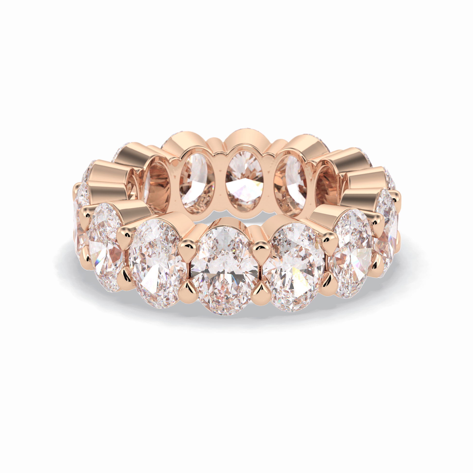 8.64 TCW Oval Shape Full Eternity Wedding Band 16