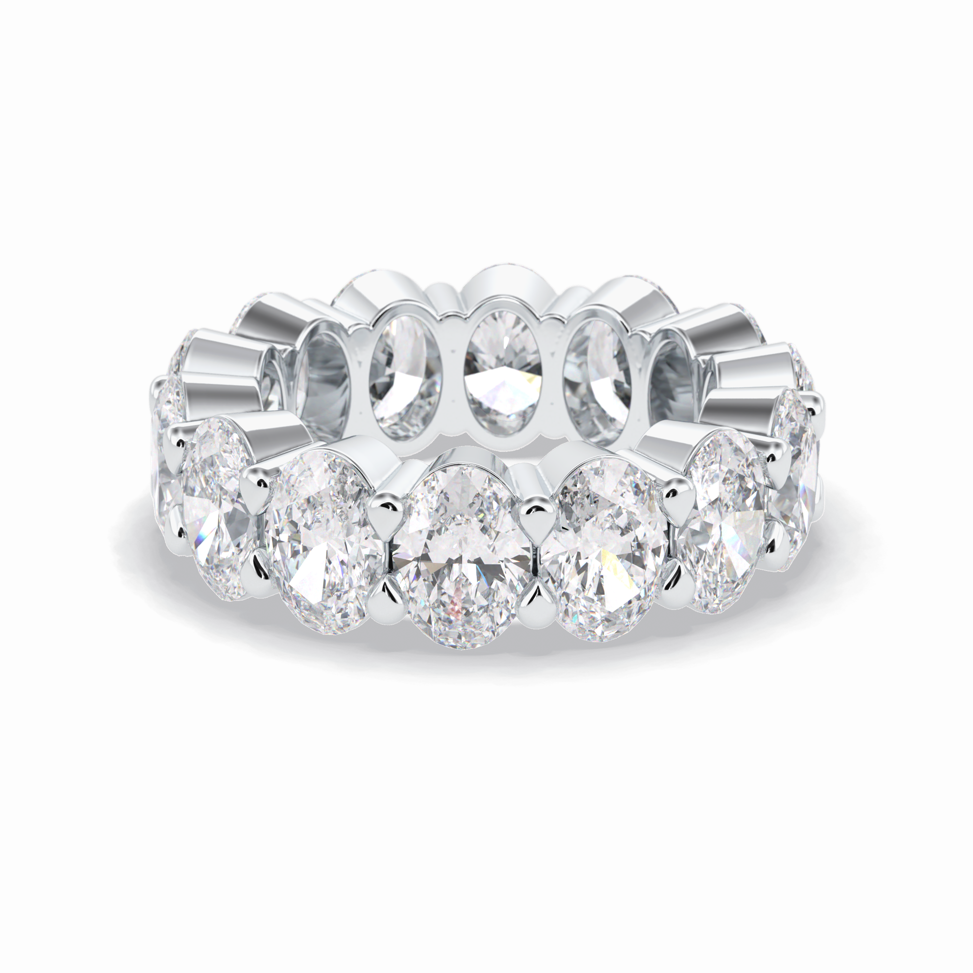 8.64 TCW Oval Shape Full Eternity Wedding Band 7