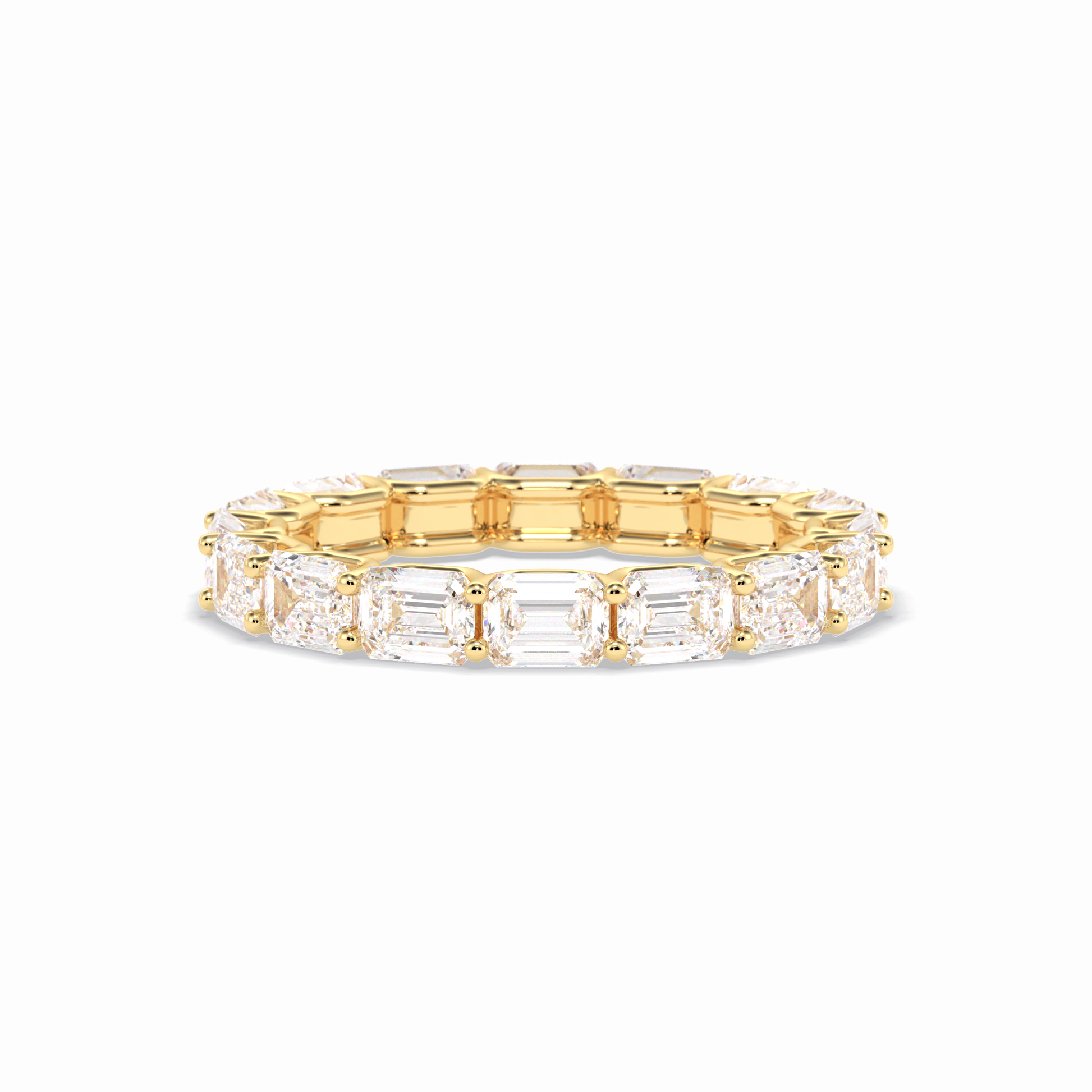 3.27 TCW Emerald Shape Full Eternity Wedding Band 8