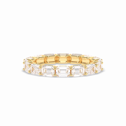3.27 TCW Emerald Shape Full Eternity Wedding Band 8