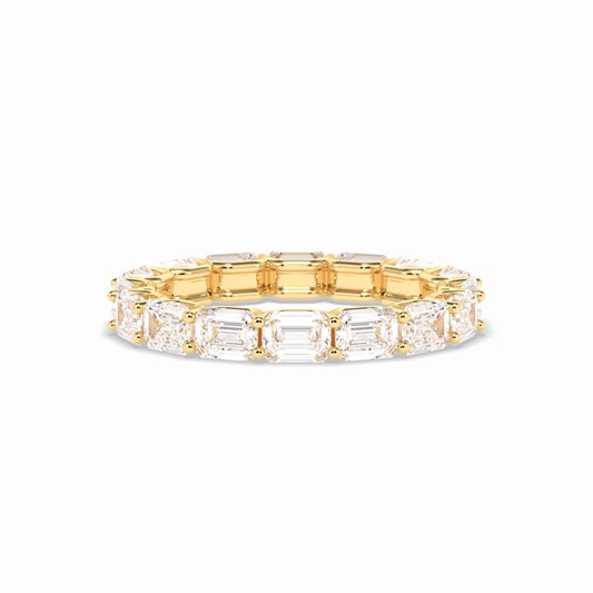 3.27 TCW Emerald Shape Full Eternity Wedding Band 8