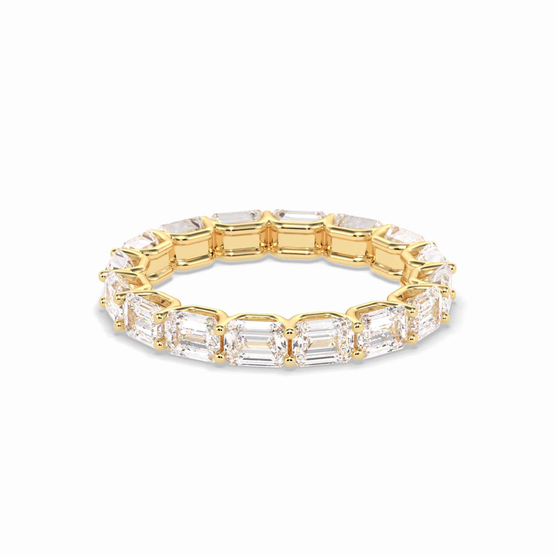 3.27 TCW Emerald Shape Full Eternity Wedding Band 9