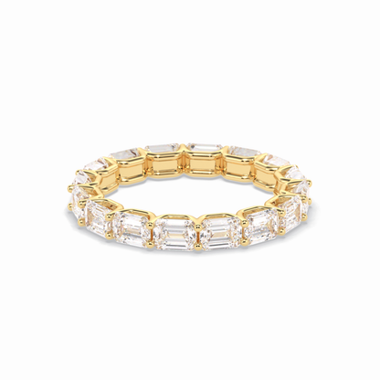 3.27 TCW Emerald Shape Full Eternity Wedding Band 9