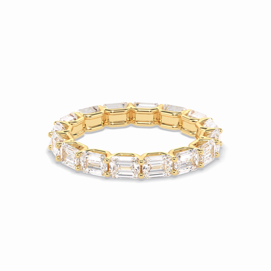3.27 TCW Emerald Shape Full Eternity Wedding Band 9