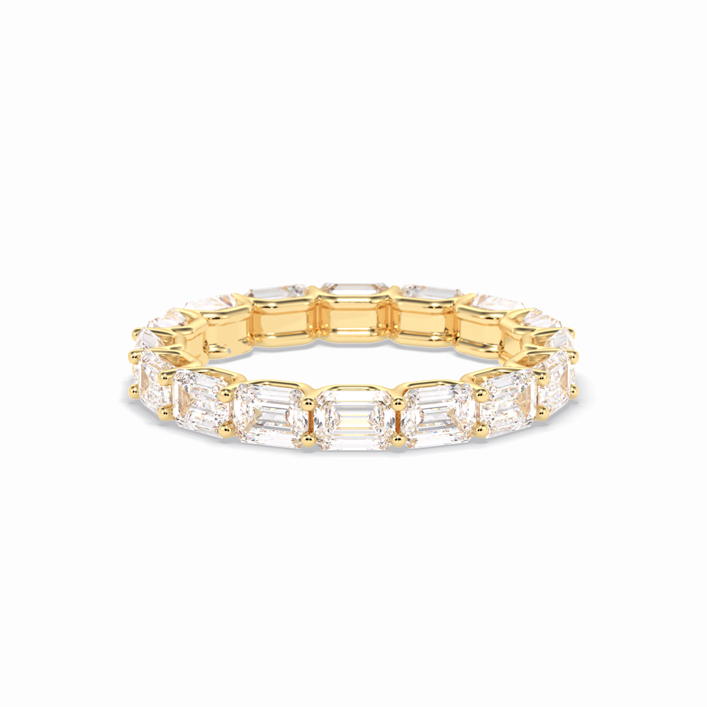 3.27 TCW Emerald Shape Full Eternity Wedding Band 10