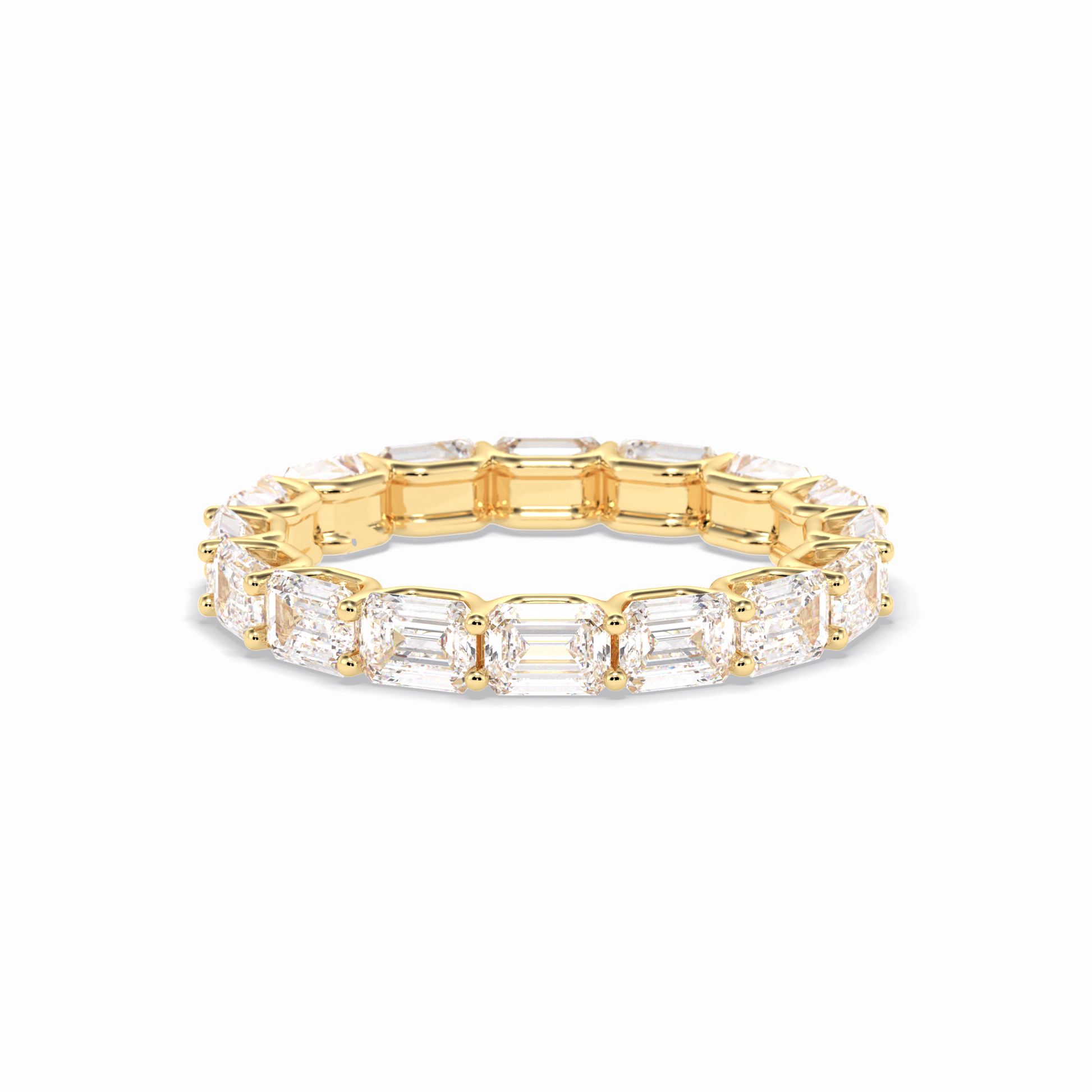 3.27 TCW Emerald Shape Full Eternity Wedding Band 10