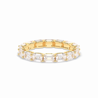3.27 TCW Emerald Shape Full Eternity Wedding Band 10