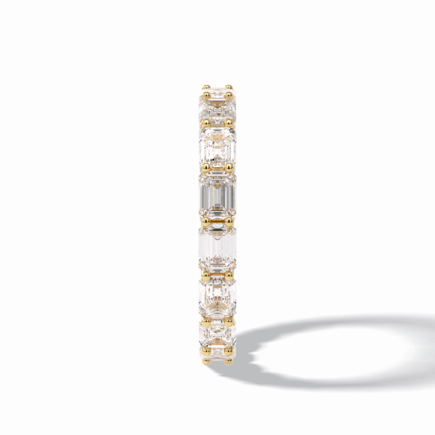 3.27 TCW Emerald Shape Full Eternity Wedding Band 11