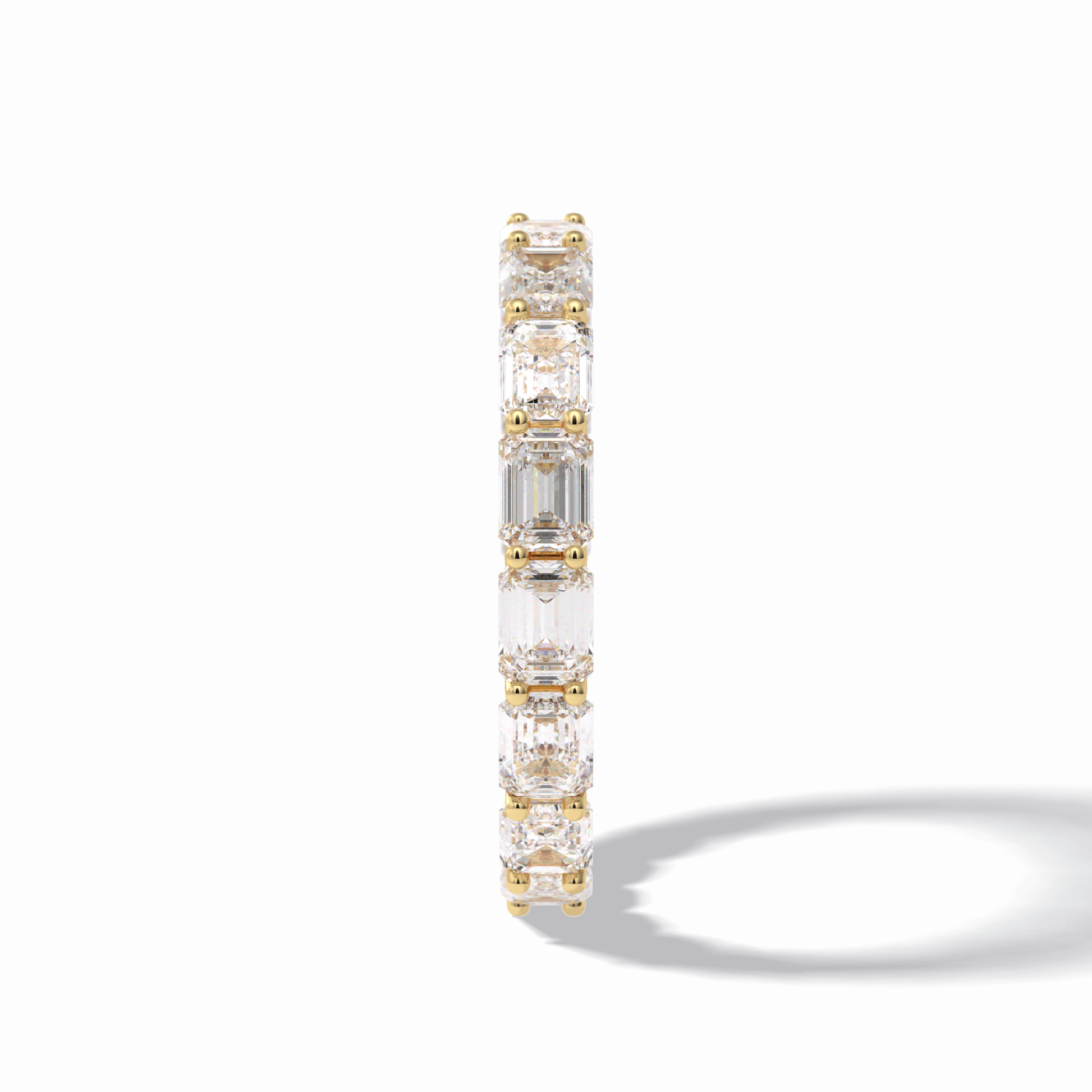 3.27 TCW Emerald Shape Full Eternity Wedding Band 11