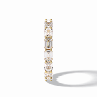 3.27 TCW Emerald Shape Full Eternity Wedding Band 11