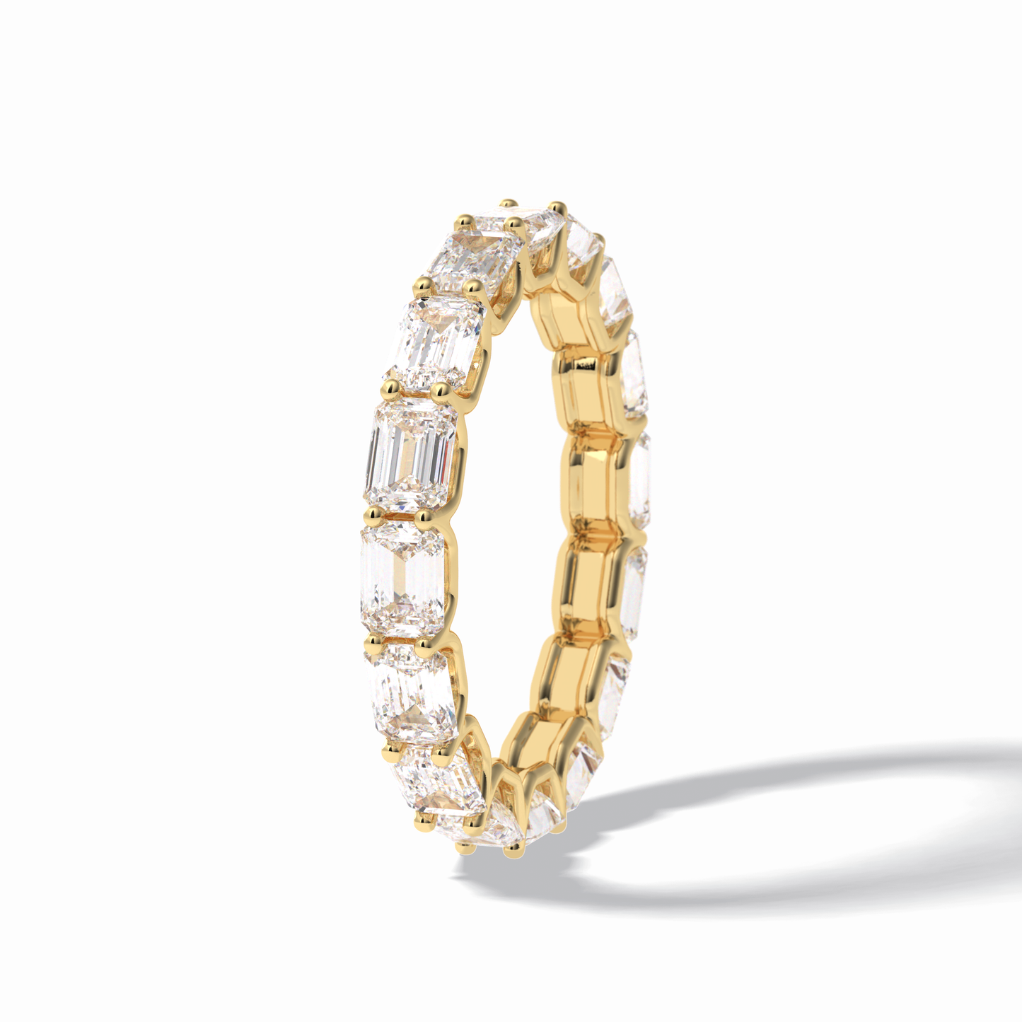 3.27 TCW Emerald Shape Full Eternity Wedding Band 12