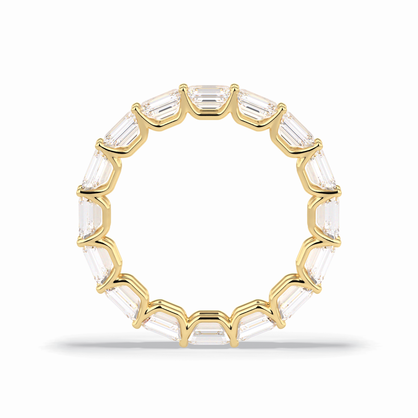 3.27 TCW Emerald Shape Full Eternity Wedding Band 14