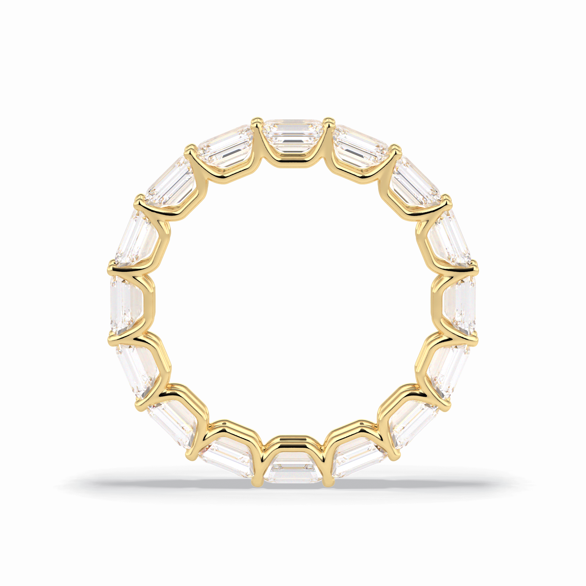 3.27 TCW Emerald Shape Full Eternity Wedding Band 14