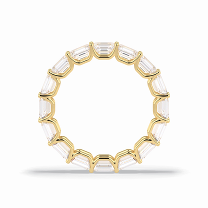 3.27 TCW Emerald Shape Full Eternity Wedding Band 14