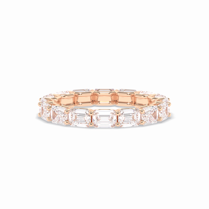 3.27 TCW Emerald Shape Full Eternity Wedding Band 15