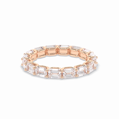 3.27 TCW Emerald Shape Full Eternity Wedding Band 16