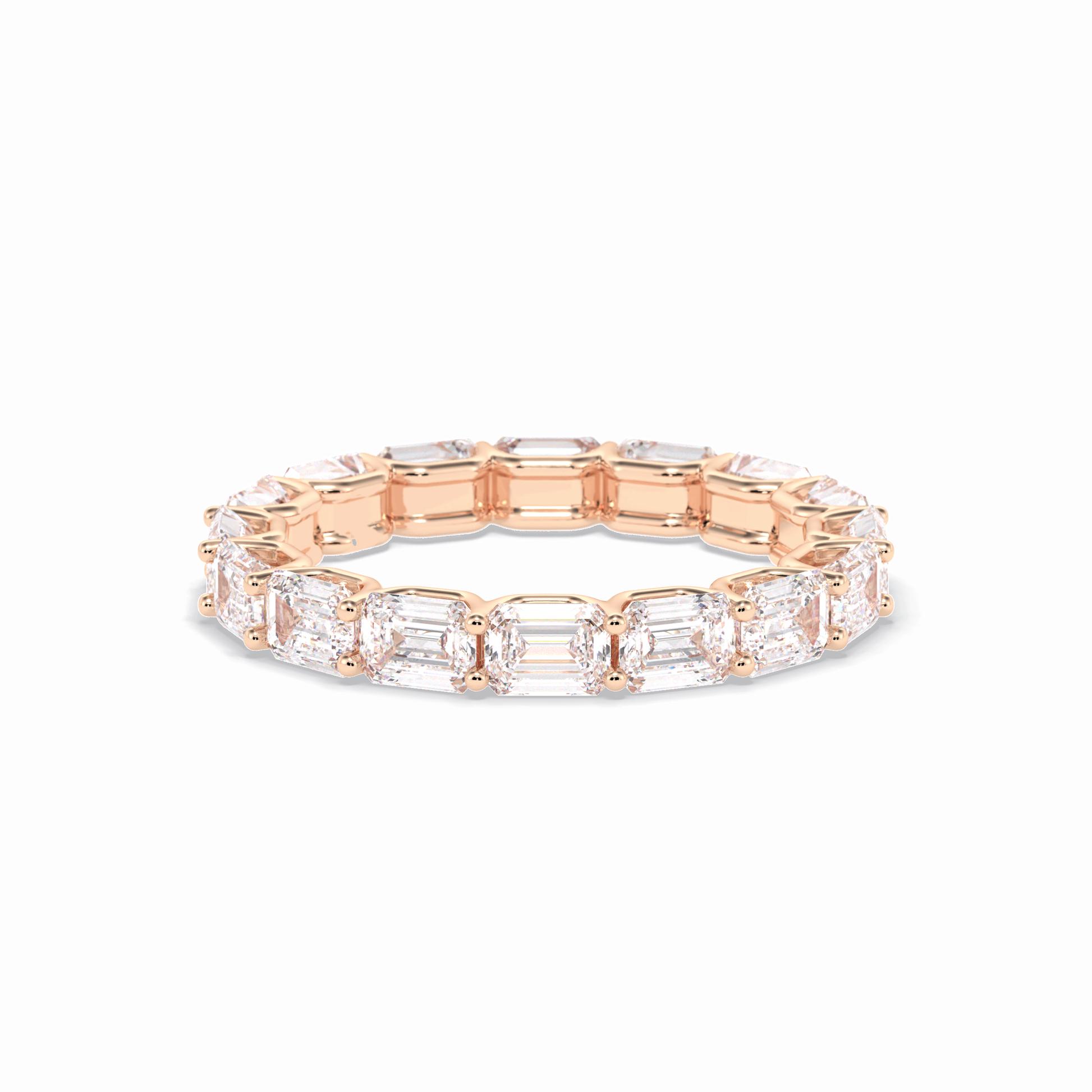 3.27 TCW Emerald Shape Full Eternity Wedding Band 17