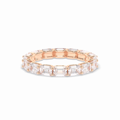 3.27 TCW Emerald Shape Full Eternity Wedding Band 17