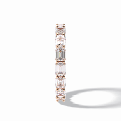 3.27 TCW Emerald Shape Full Eternity Wedding Band 18