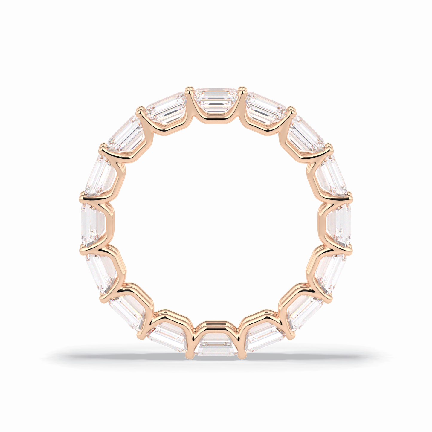 3.27 TCW Emerald Shape Full Eternity Wedding Band 21