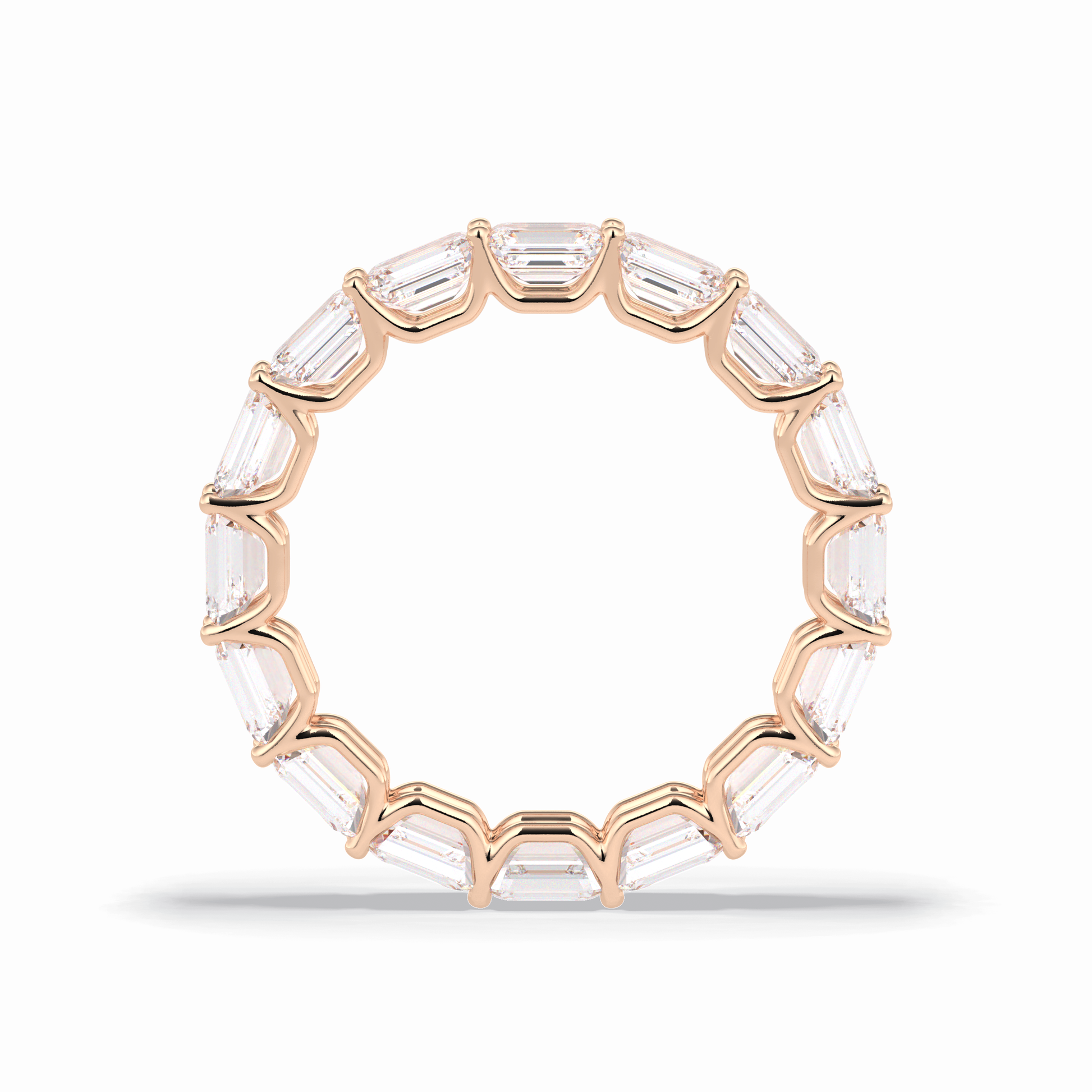 3.27 TCW Emerald Shape Full Eternity Wedding Band 21