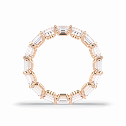 3.27 TCW Emerald Shape Full Eternity Wedding Band 21