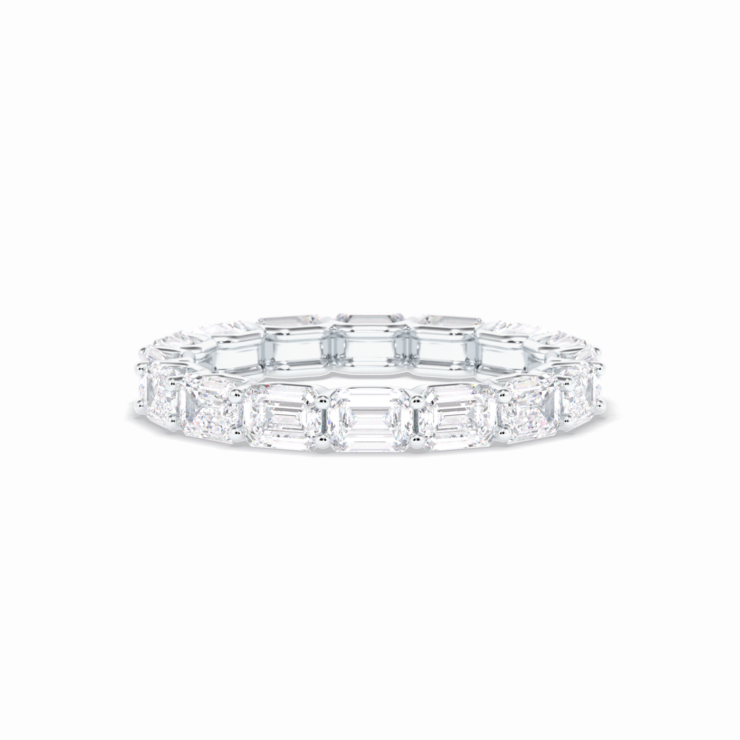 3.27 TCW Emerald Shape Full Eternity Wedding Band 1