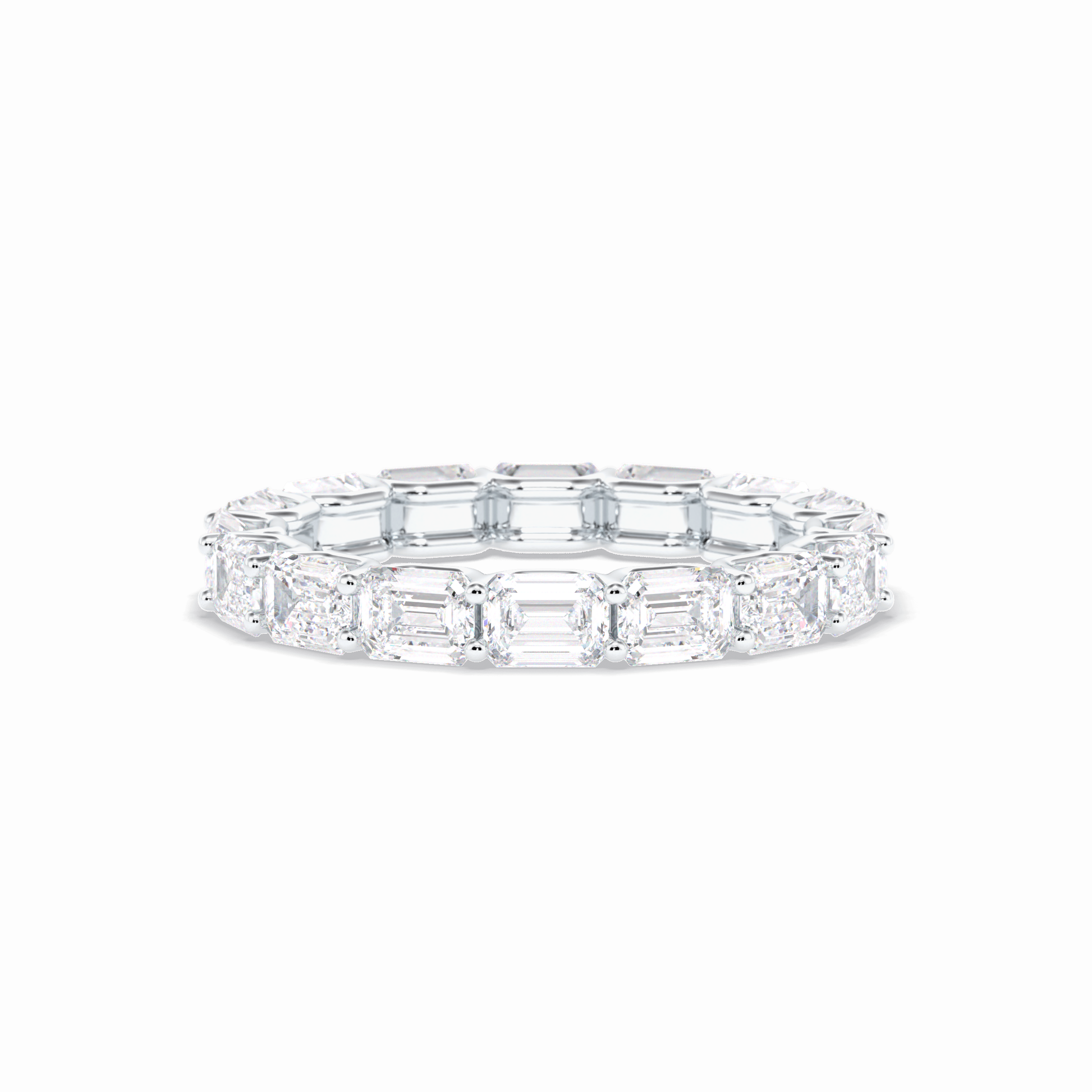 3.27 TCW Emerald Shape Full Eternity Wedding Band 1