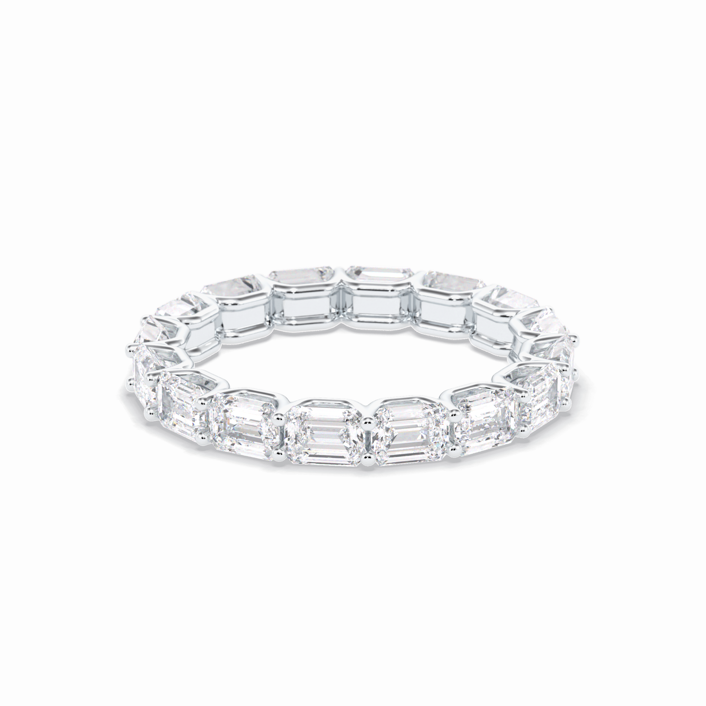 3.27 TCW Emerald Shape Full Eternity Wedding Band 2