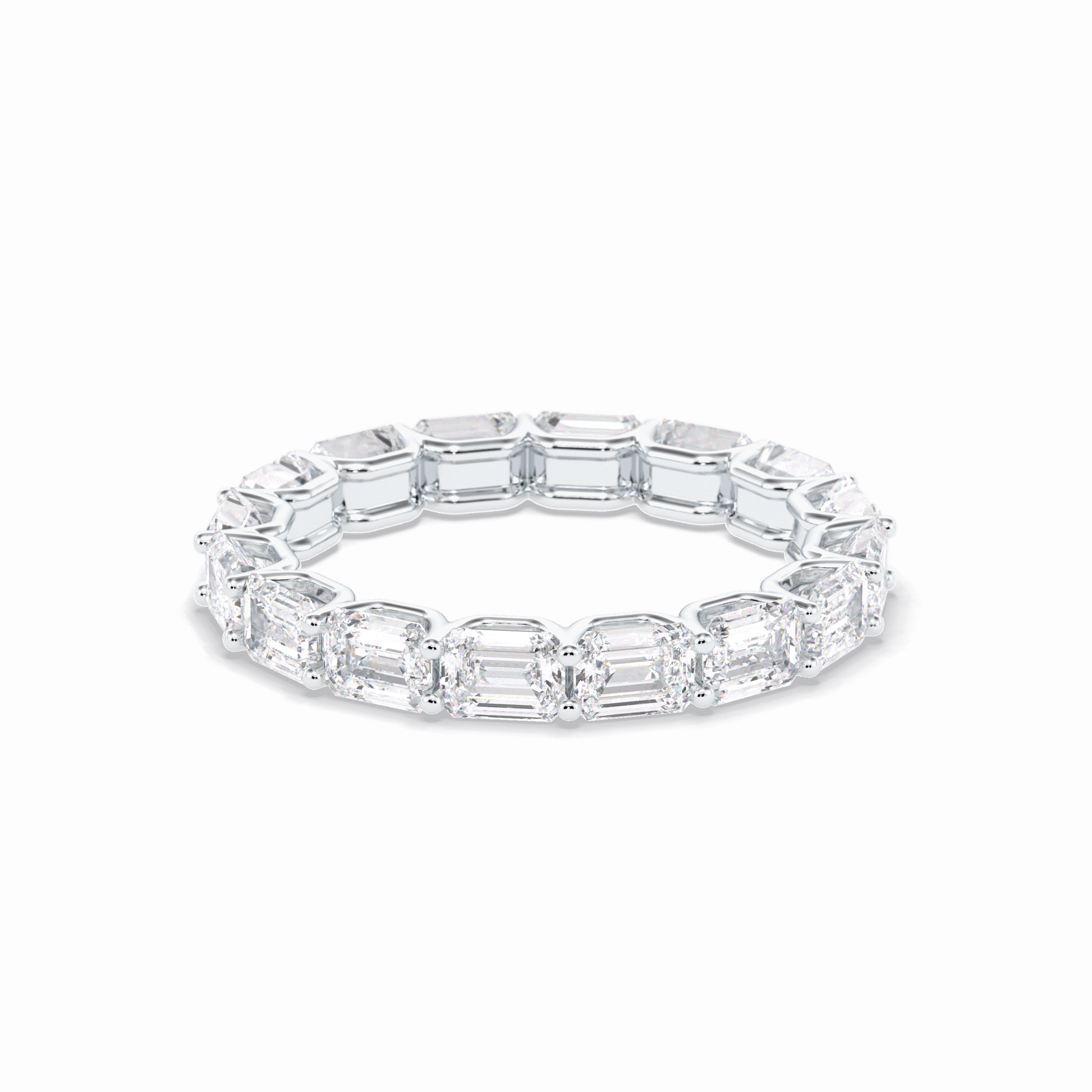 3.27 TCW Emerald Shape Full Eternity Wedding Band 2
