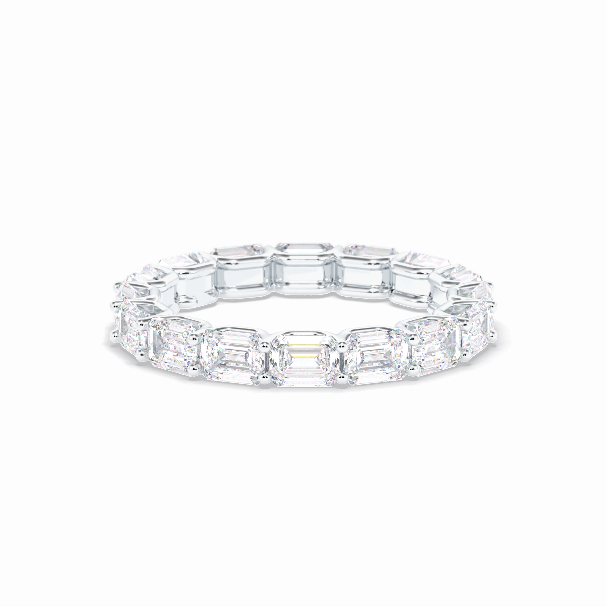 3.27 TCW Emerald Shape Full Eternity Wedding Band 3