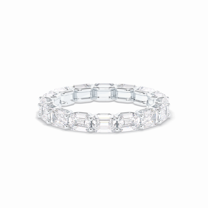 3.27 TCW Emerald Shape Full Eternity Wedding Band 3