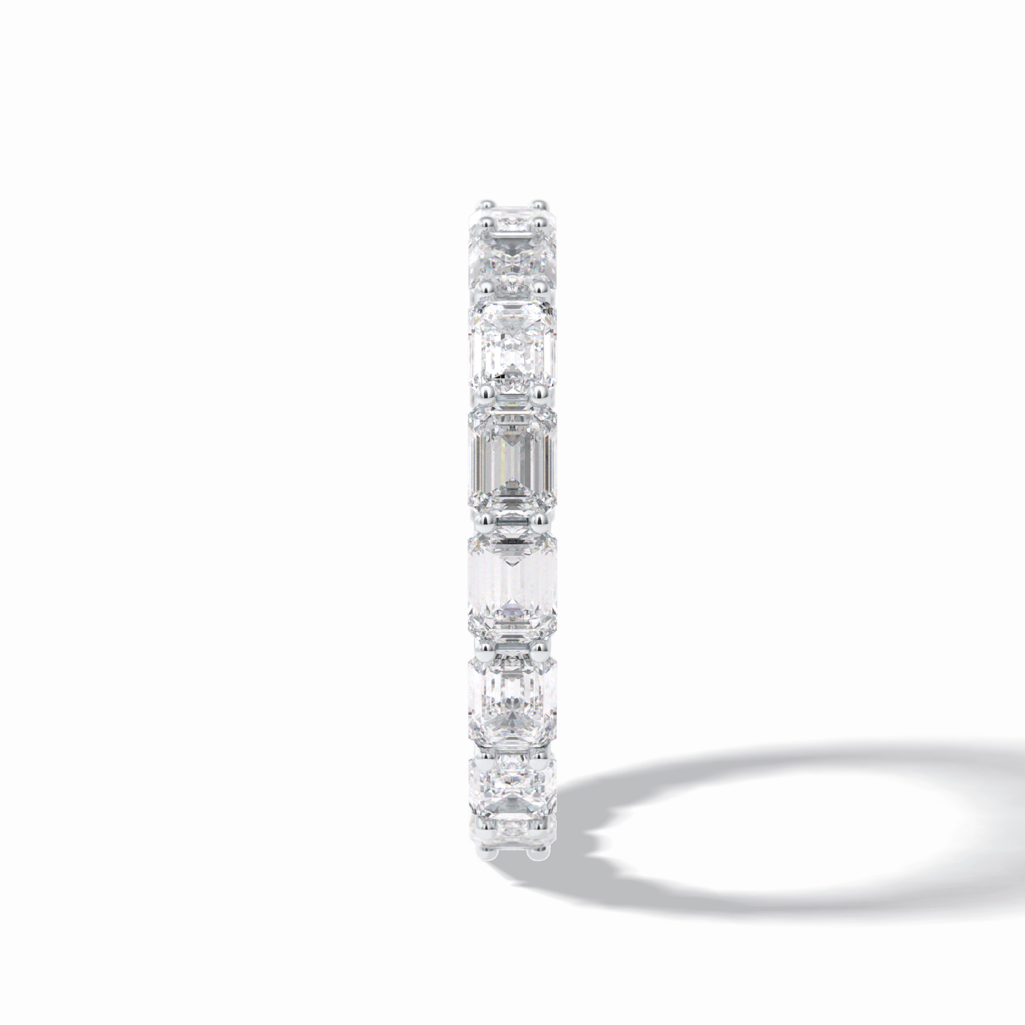 3.27 TCW Emerald Shape Full Eternity Wedding Band 4