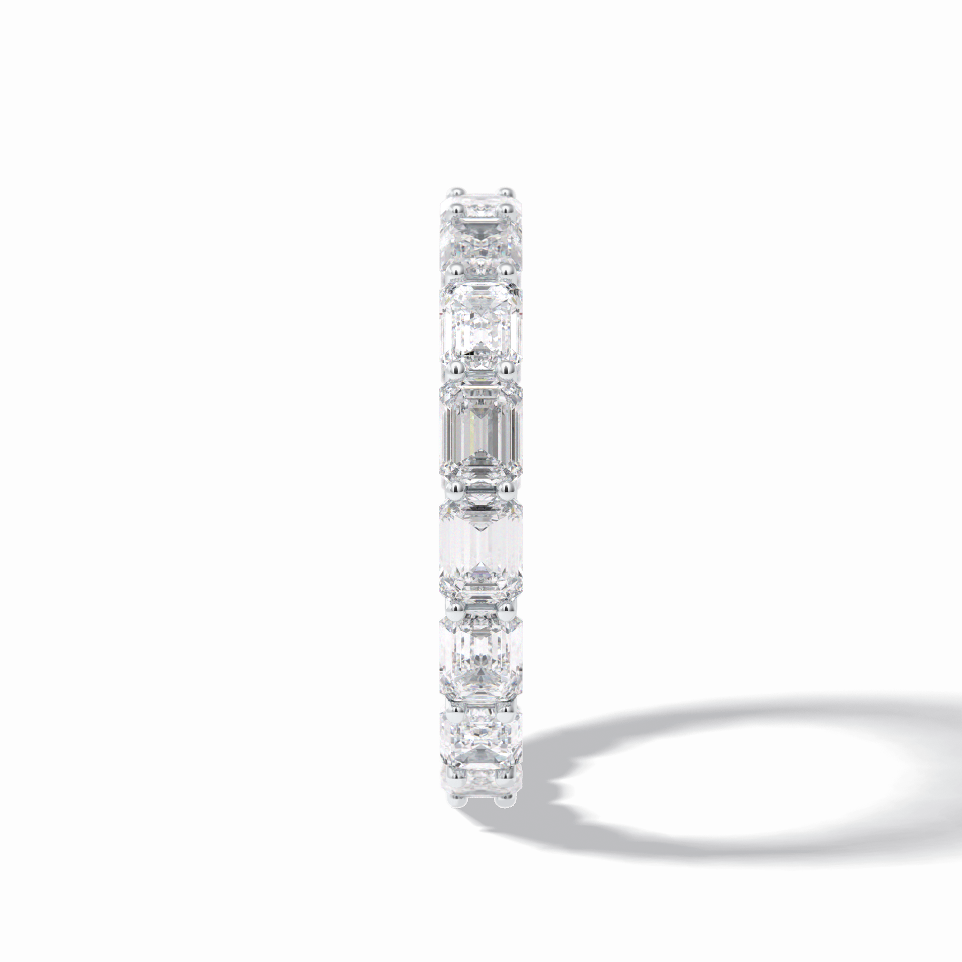 3.27 TCW Emerald Shape Full Eternity Wedding Band 4