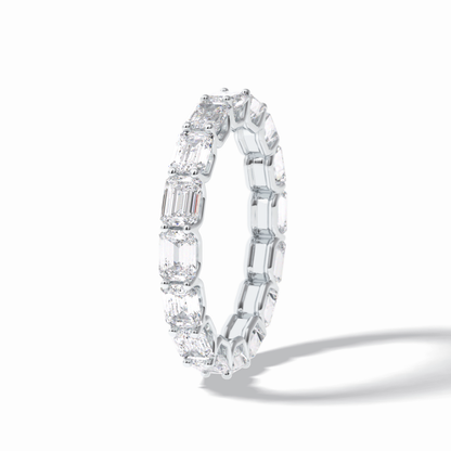 3.27 TCW Emerald Shape Full Eternity Wedding Band 5