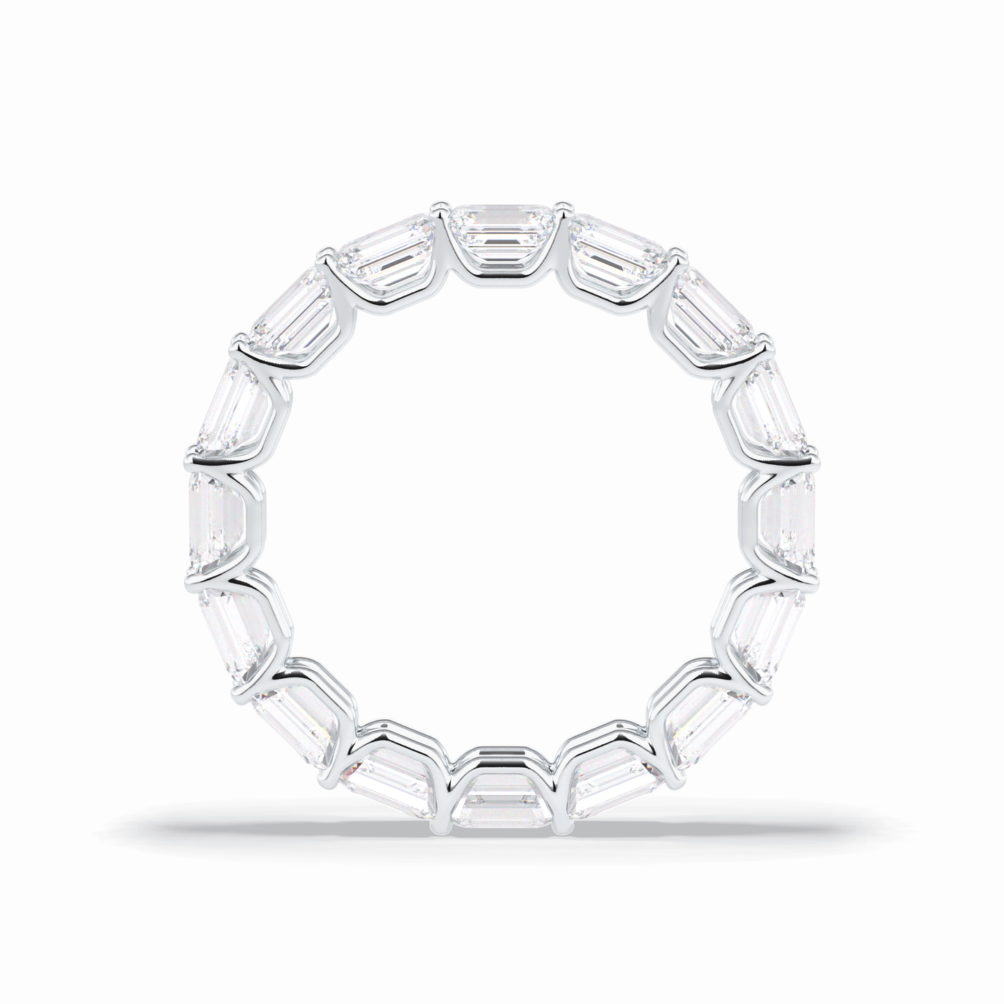 3.27 TCW Emerald Shape Full Eternity Wedding Band 7