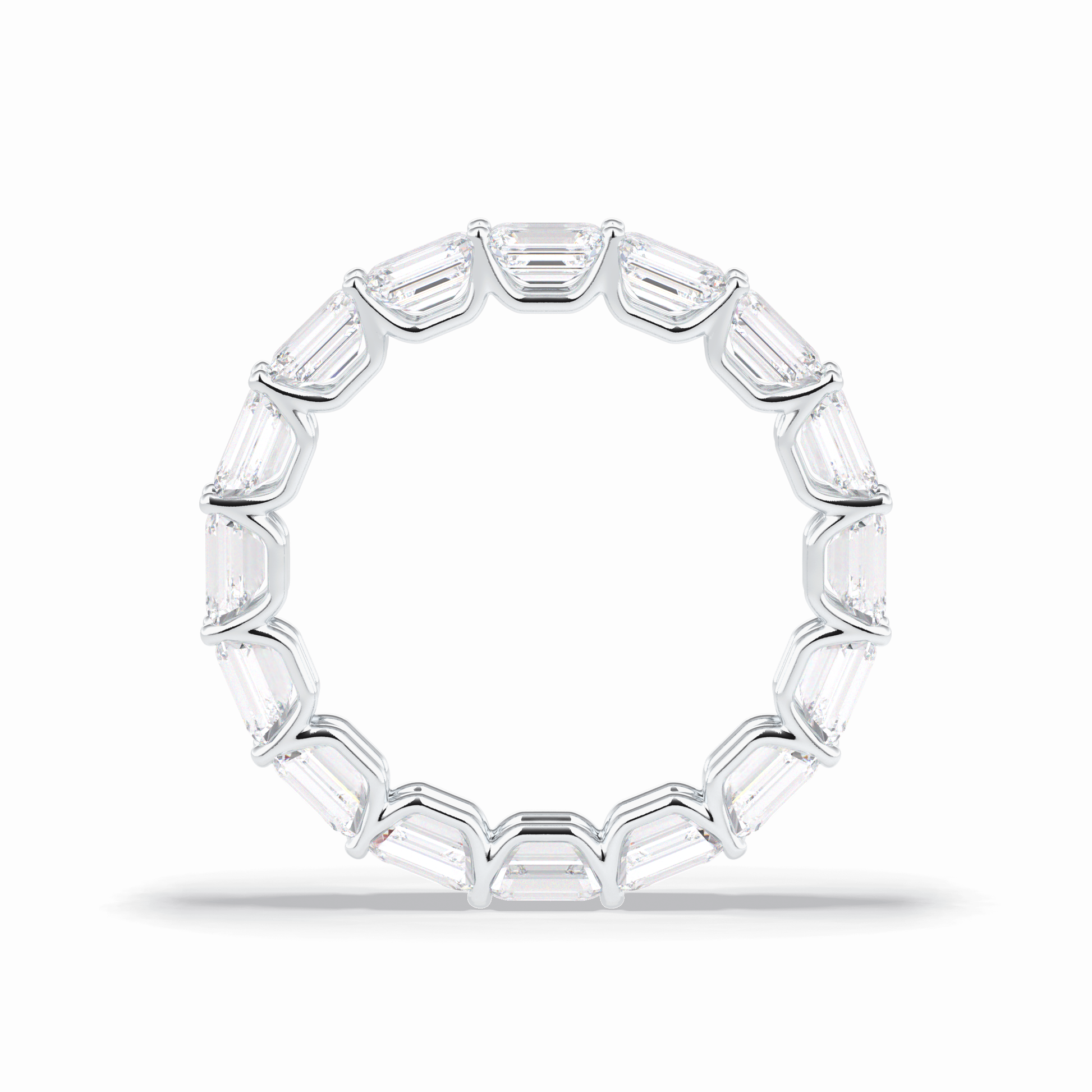 3.27 TCW Emerald Shape Full Eternity Wedding Band 7