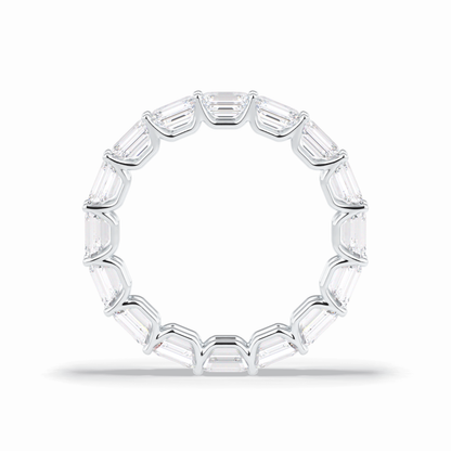 3.27 TCW Emerald Shape Full Eternity Wedding Band 7