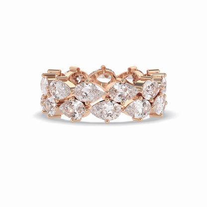 4.48 TCW Pear Style Full Eternity Wedding Band