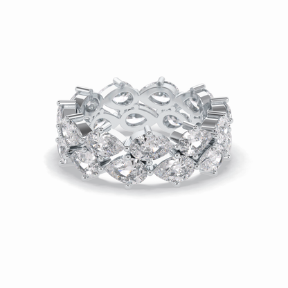 4.48 TCW Pear Style Full Eternity Wedding Band