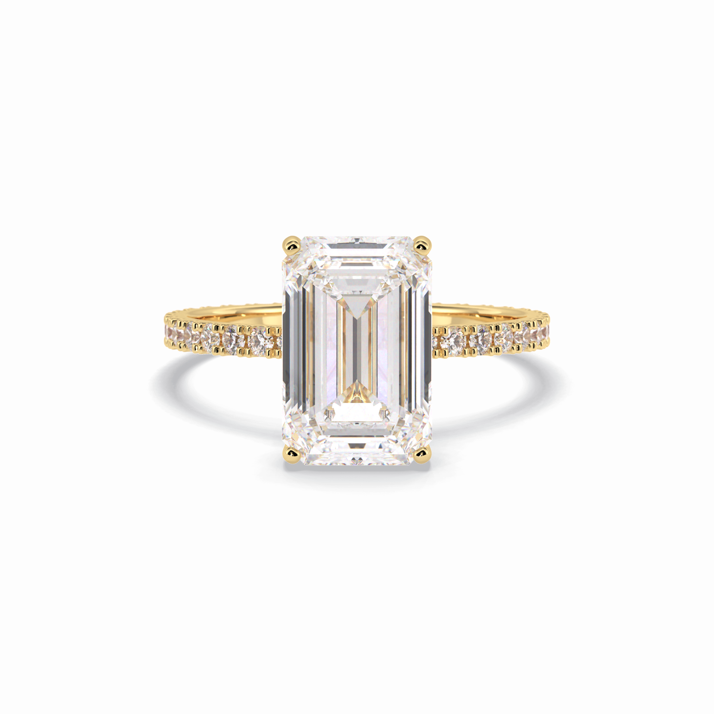 Emerald Hidden Halo & Pave Lab Grown Diamond Engagement Ring