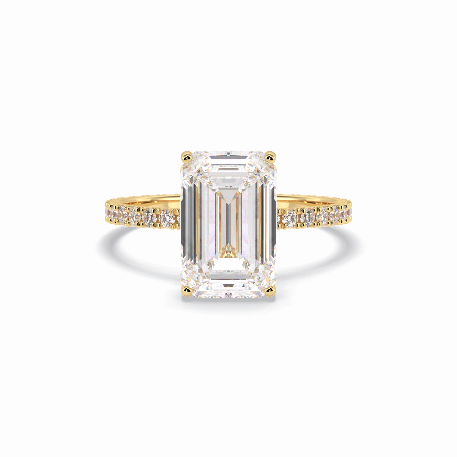 Emerald Hidden Halo & Pave Lab Grown Diamond Engagement Ring